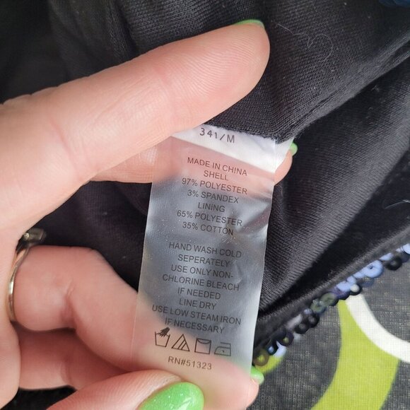 Vince Camuto womens medium sequined camo short sleeve crew neck shiny top - Picture 5 of 10